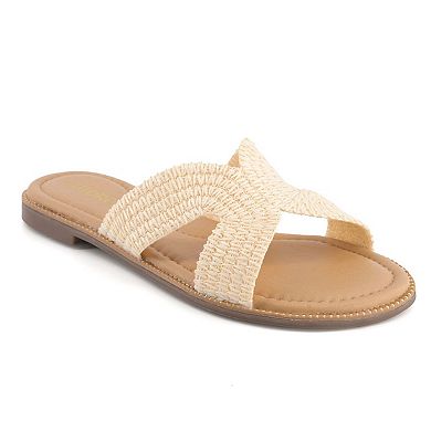 Andrea Women's Flat Slide Sandals with Ultra Comfort Insole 69157