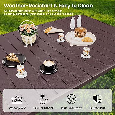 Rustic Iron Table Durable, Waterproof, and Portable for Outdoor & Camping Use