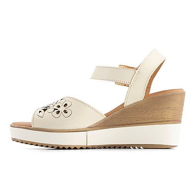 Andrea Women's Wedge Heel Ankle Strap Platform Sandals 68321