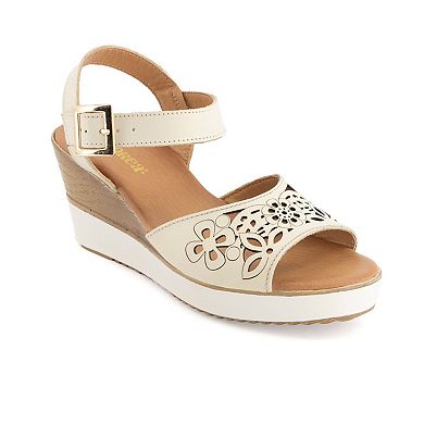 Andrea Women's Wedge Heel Ankle Strap Platform Sandals 68321