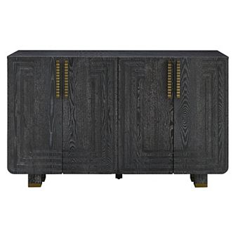 Merax 54" Retro Buffet Cabinet with Storage, 4-Door Vintage Fluted Sideboard Cabinet
