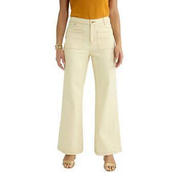 Jessica London Women's Plus Size Contrast Stitch Wide Leg Jean