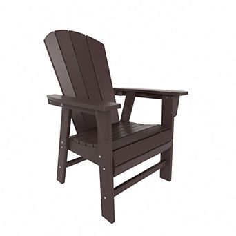 Malibu Outdoor Patio HDPE Plastic Adirondack Dining Chair