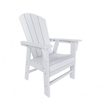 Malibu Outdoor Patio HDPE Plastic Adirondack Dining Chair