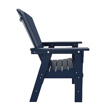 Malibu Outdoor Patio HDPE Plastic Adirondack Dining Chair