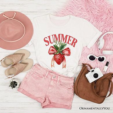 Summer Vibes Strawberry T-Shirt, Seasonal Tee with Coquette Style