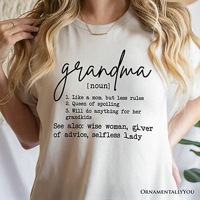Grandma Definition T-Shirt, Funny Tee for Grandmothers