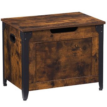 Storage Chest, Wood Storage Bench with Seating and Safety Hinge, Entryway Bench with Storage