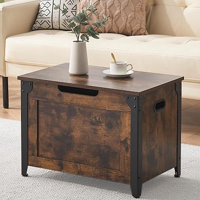 Storage Chest, Wood Storage Bench with Seating and Safety Hinge, Entryway Bench with Storage