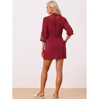 2Pcs Women's Robe Cotton Short Bathrobe Lightweight Thin Sleepwear Soft Loungewear with Pockets