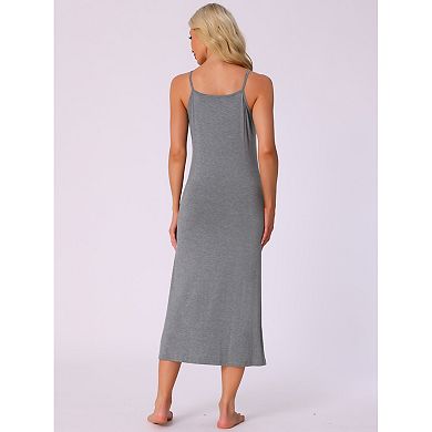 2Pcs Women's Full Slip Dress Spaghetti Strap Cami Tank Long Underdress Nightgown