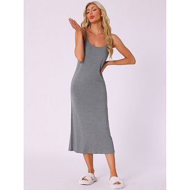 2Pcs Women's Full Slip Dress Spaghetti Strap Cami Tank Long Underdress Nightgown