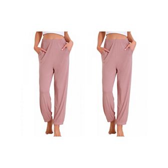 2 pc Women's Pajama Pants Soft Comfy Pj Pants Lounge Pants Sleepwear with Pockets