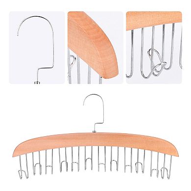 2 Pcs Bra and Belt Hangers, 8 Hooks Wood Tank Top Hanger for Closet Organizer, Space Saving Storage