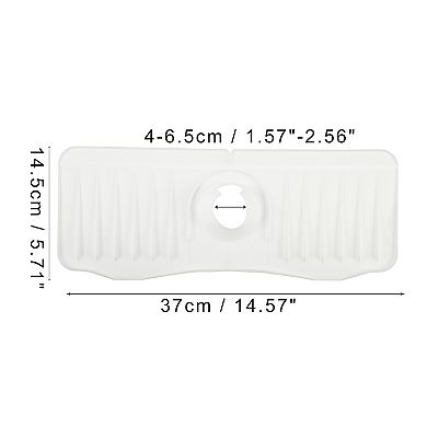 1 Set Faucet Drain Pad, Silicone Sink Splash Guard, Dish Drying Mats Sponge Holder 14.57"x5.71"