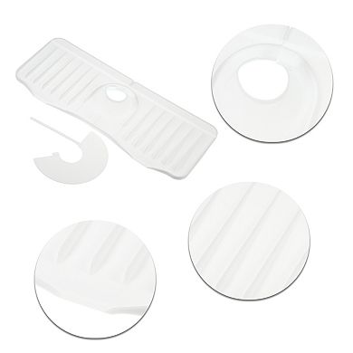 1 Set Faucet Drain Pad, Silicone Sink Splash Guard, Dish Drying Mats Sponge Holder 14.57"x5.71"