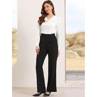 Casual Work Shirt for Women's Cowl Neck Office Fall Trendy Shirts Blouses