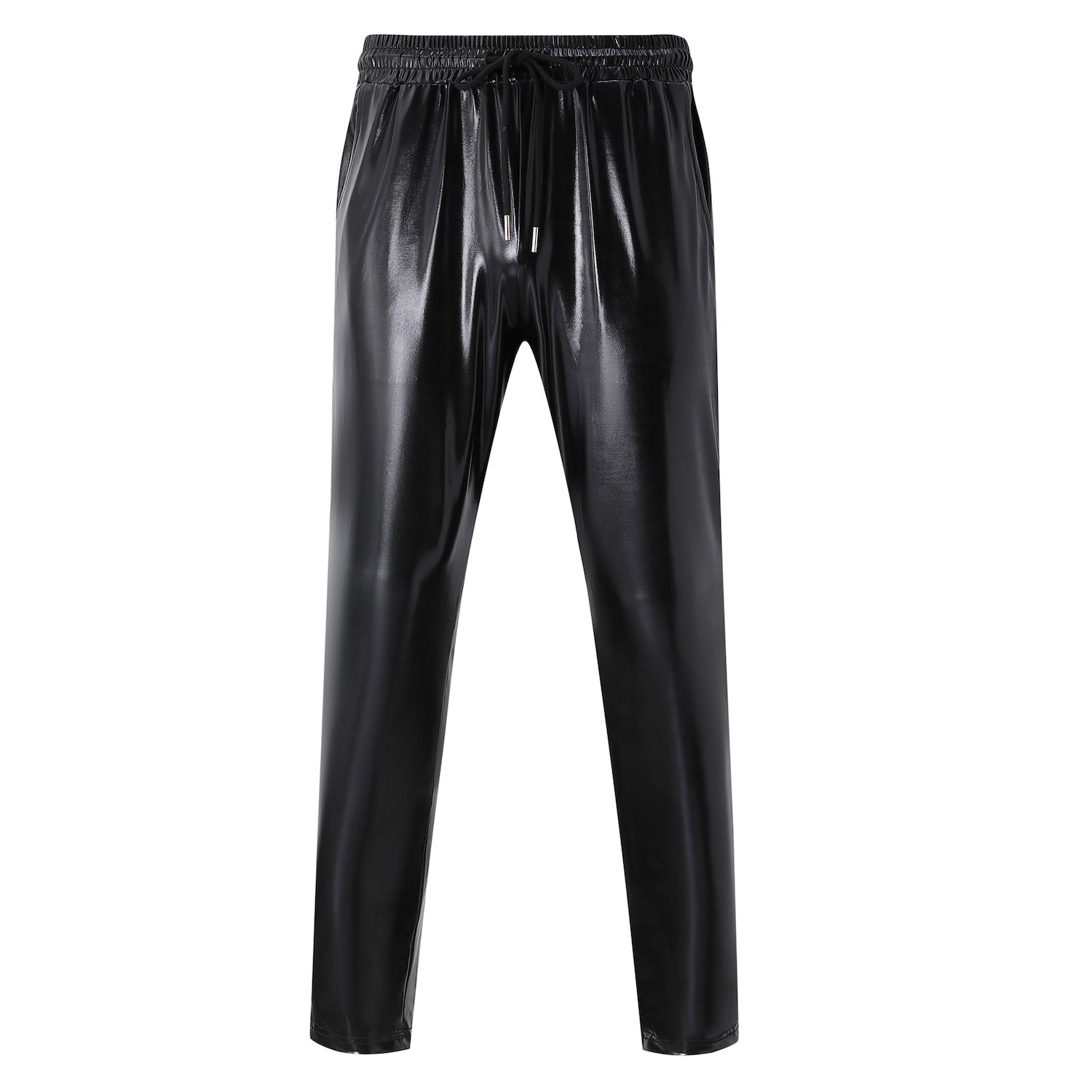 NewL Heren Metallic Shiny Rave Broek Goud - Elastische Disco Dance Party Joggingbroek