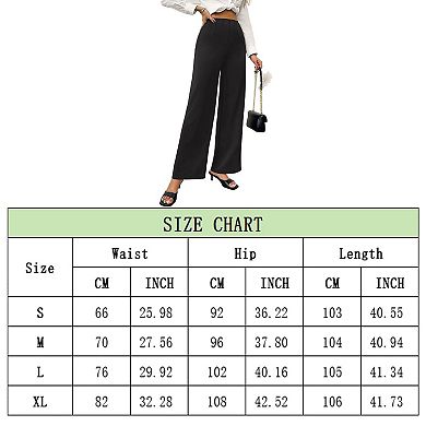 Womens Wide Leg Pants High Elastic Waisted Long Pants Solid Loose Trousers Palazzo Pants