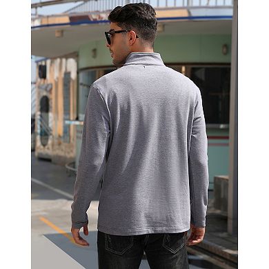 Men's Pullover Top Half Zip Golf Jacket Long Sleeve Polo Sport Shirts