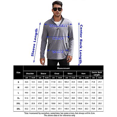 Men's Pullover Top Half Zip Golf Jacket Long Sleeve Polo Sport Shirts