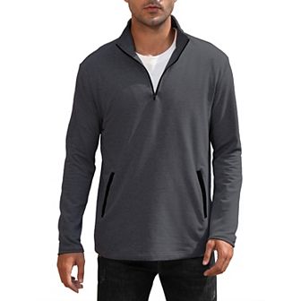 Men's Pullover Top Half Zip Golf Jacket Long Sleeve Polo Sport Shirts