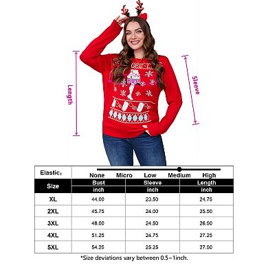 Plus Size Christmas Shirts Women Crew Neck Pullover Sweaters Xmas Long Sleeve Tops