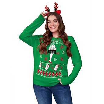 Plus Size Christmas Shirts Women Crew Neck Pullover Sweaters Xmas Long Sleeve Tops