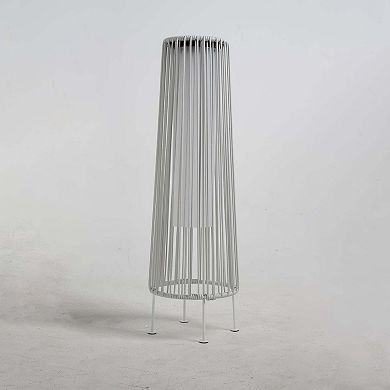 Mondawe 2-Piece Iron Rope Weave Floor Lamps,Solar-Powered With 25 LEDs Lamp All-Weather Illumination