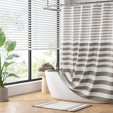 Madison Park Ombre Waffle Shower Curtain