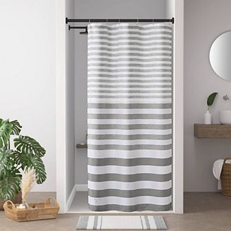 Madison Park Ombre Waffle Shower Curtain