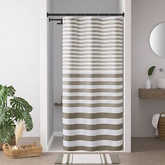 Madison Park Ombre Waffle Shower Curtain