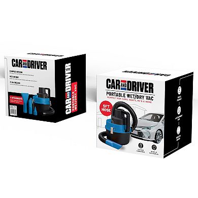Car and Driver Portable Wet/Dry Vacuum and Inflator