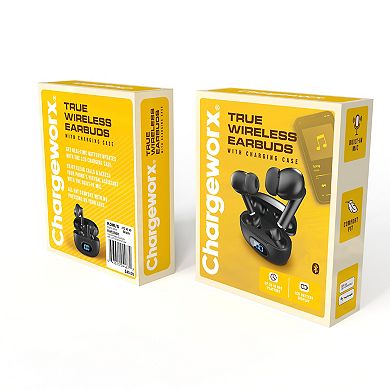 ChargeWorx Wireless Earbuds with Charging Case