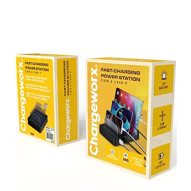 ChargeWorx Multi-Device Charging Stand with Fast Charging Ports