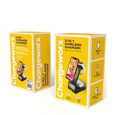 ChargeWorx Wireless Charging Clock & Phone Stand