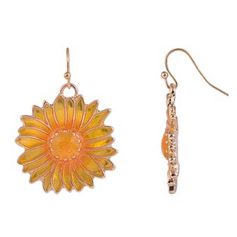 Enamel Sunflower Earrings
