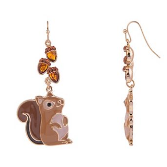 Enamel Squirrel Earrings