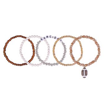 3 pc Game Day Beaded Stretch Bracelets Set