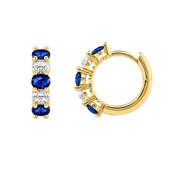 PRIMROSE Oval Cubic Zirconia Huggie Hoop Earrings