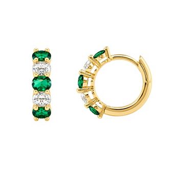 PRIMROSE Oval Cubic Zirconia Huggie Hoop Earrings