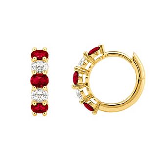 PRIMROSE Oval Cubic Zirconia Huggie Hoop Earrings