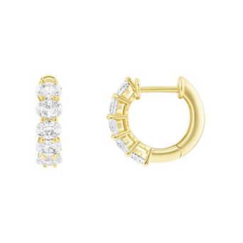 PRIMROSE Oval Cubic Zirconia Huggie Hoop Earrings