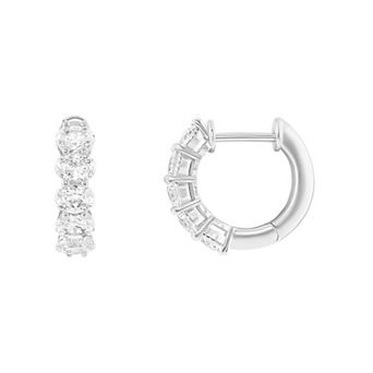 PRIMROSE Oval Cubic Zirconia Huggie Hoop Earrings
