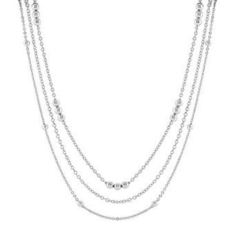 PRIMROSE Cubic Zirconia Triple Layer Necklace