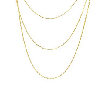 PRIMROSE Cubic Zirconia Triple Diamond Cut Snake Chain Necklace