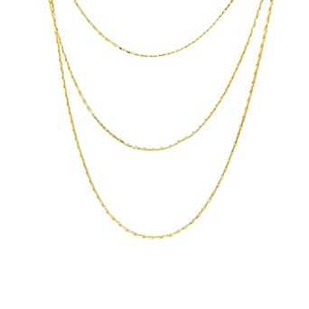 PRIMROSE Cubic Zirconia Triple Diamond Cut Snake Chain Necklace