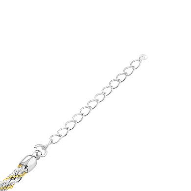 PRIMROSE 14k Gold-Plated Cubic Zirconia Double Twist Rope Chain Necklace