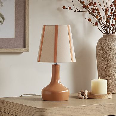 Striped Tapered Ceramic Accent Table Lamp