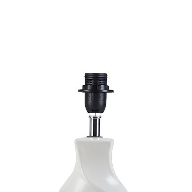 White Swirl Ceramic Accent Table Lamp